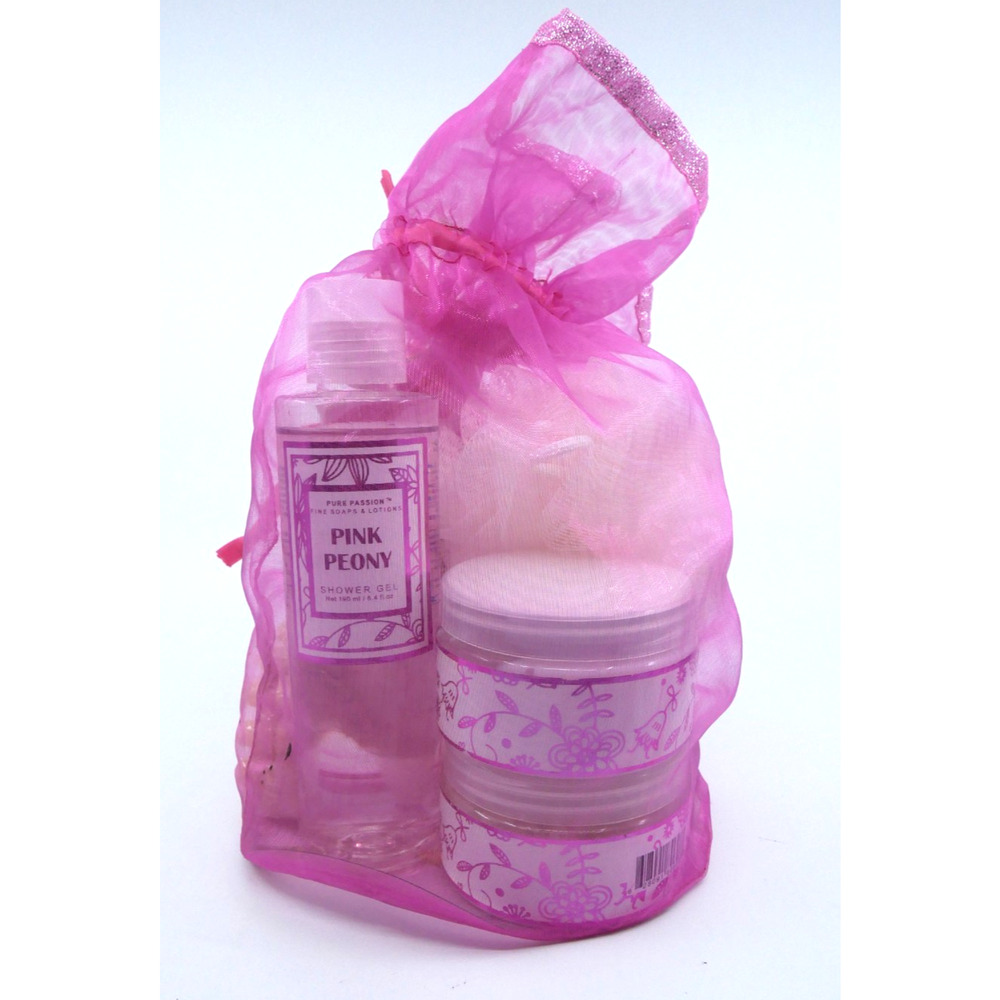 Pure Passion Fine Soaps & Lotions Pink Peony Bath Gift Set Floral Self-Care